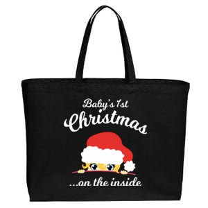 Babys First Chritsmas On The Inside Cotton Canvas Jumbo Tote