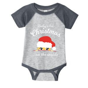 Babys First Chritsmas On The Inside Infant Baby Jersey Bodysuit