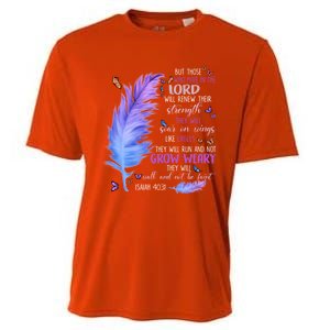 Butterfly Feather Christian Quote Bible Verse Religious Gift Cooling Performance Crew T-Shirt