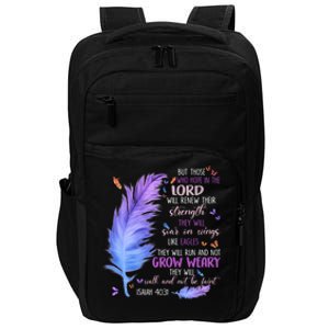 Butterfly Feather Christian Quote Bible Verse Religious Gift Impact Tech Backpack