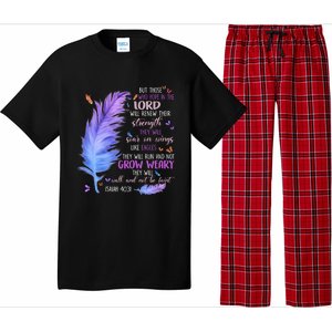 Butterfly Feather Christian Quote Bible Verse Religious Gift Pajama Set