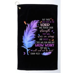 Butterfly Feather Christian Quote Bible Verse Religious Gift Platinum Collection Golf Towel