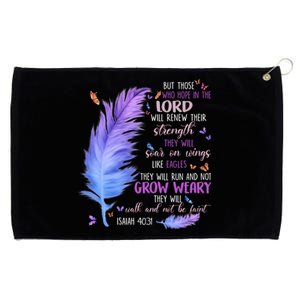 Butterfly Feather Christian Quote Bible Verse Religious Gift Grommeted Golf Towel