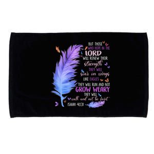 Butterfly Feather Christian Quote Bible Verse Religious Gift Microfiber Hand Towel