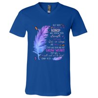 Butterfly Feather Christian Quote Bible Verse Religious Gift V-Neck T-Shirt