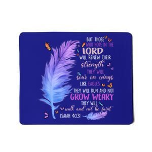 Butterfly Feather Christian Quote Bible Verse Religious Gift Mousepad