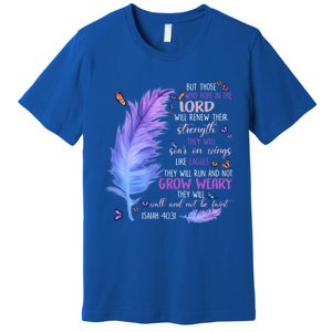 Butterfly Feather Christian Quote Bible Verse Religious Gift Premium T-Shirt