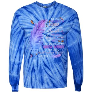 Butterfly Feather Christian Quote Bible Verse Religious Gift Tie-Dye Long Sleeve Shirt