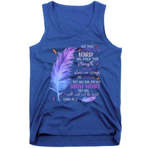 Butterfly Feather Christian Quote Bible Verse Religious Gift Tank Top