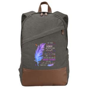 Butterfly Feather Christian Quote Bible Verse Religious Gift Cotton Canvas Backpack