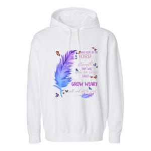 Butterfly Feather Christian Quote Bible Verse Religious Gift Garment-Dyed Fleece Hoodie