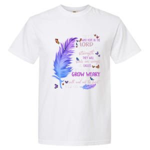 Butterfly Feather Christian Quote Bible Verse Religious Gift Garment-Dyed Heavyweight T-Shirt