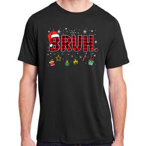 Bruh Funny Christmas Red Plaid Teens Xmas Pajamas Adult ChromaSoft Performance T-Shirt