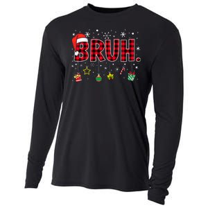 Bruh Funny Christmas Red Plaid Teens Xmas Pajamas Cooling Performance Long Sleeve Crew