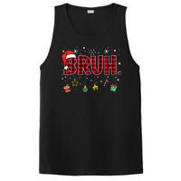 Bruh Funny Christmas Red Plaid Teens Xmas Pajamas PosiCharge Competitor Tank