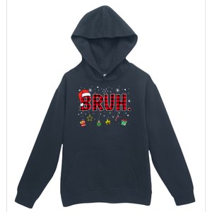 Bruh Funny Christmas Red Plaid Teens Xmas Pajamas Urban Pullover Hoodie