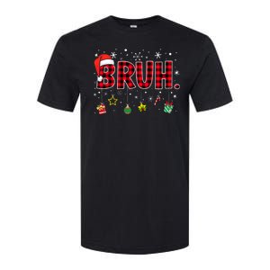 Bruh Funny Christmas Red Plaid Teens Xmas Pajamas Softstyle CVC T-Shirt