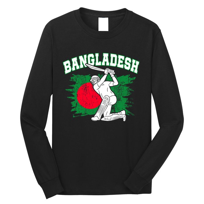 Bangladesh Flag Cricket 2024 Fans Player Coach Bangladeshi Trendy Long Sleeve Shirt