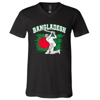 Bangladesh Flag Cricket 2024 Fans Player Coach Bangladeshi Trendy V-Neck T-Shirt