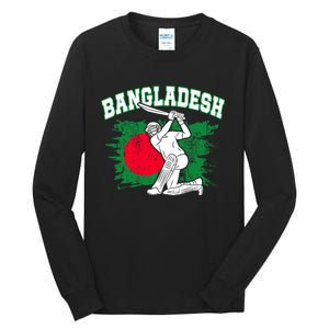 Bangladesh Flag Cricket 2024 Fans Player Coach Bangladeshi Trendy Tall Long Sleeve T-Shirt