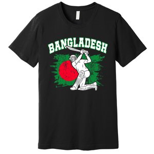 Bangladesh Flag Cricket 2024 Fans Player Coach Bangladeshi Trendy Premium T-Shirt