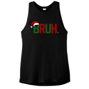 Bruh Funny Christmas Holiday Ladies PosiCharge Tri-Blend Wicking Tank