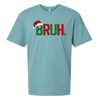 Bruh Funny Christmas Holiday Sueded Cloud Jersey T-Shirt