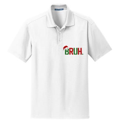 Bruh Funny Christmas Holiday Dry Zone Grid Polo