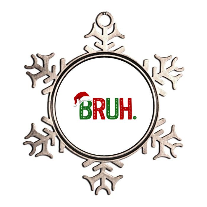 Bruh Funny Christmas Holiday Metallic Star Ornament