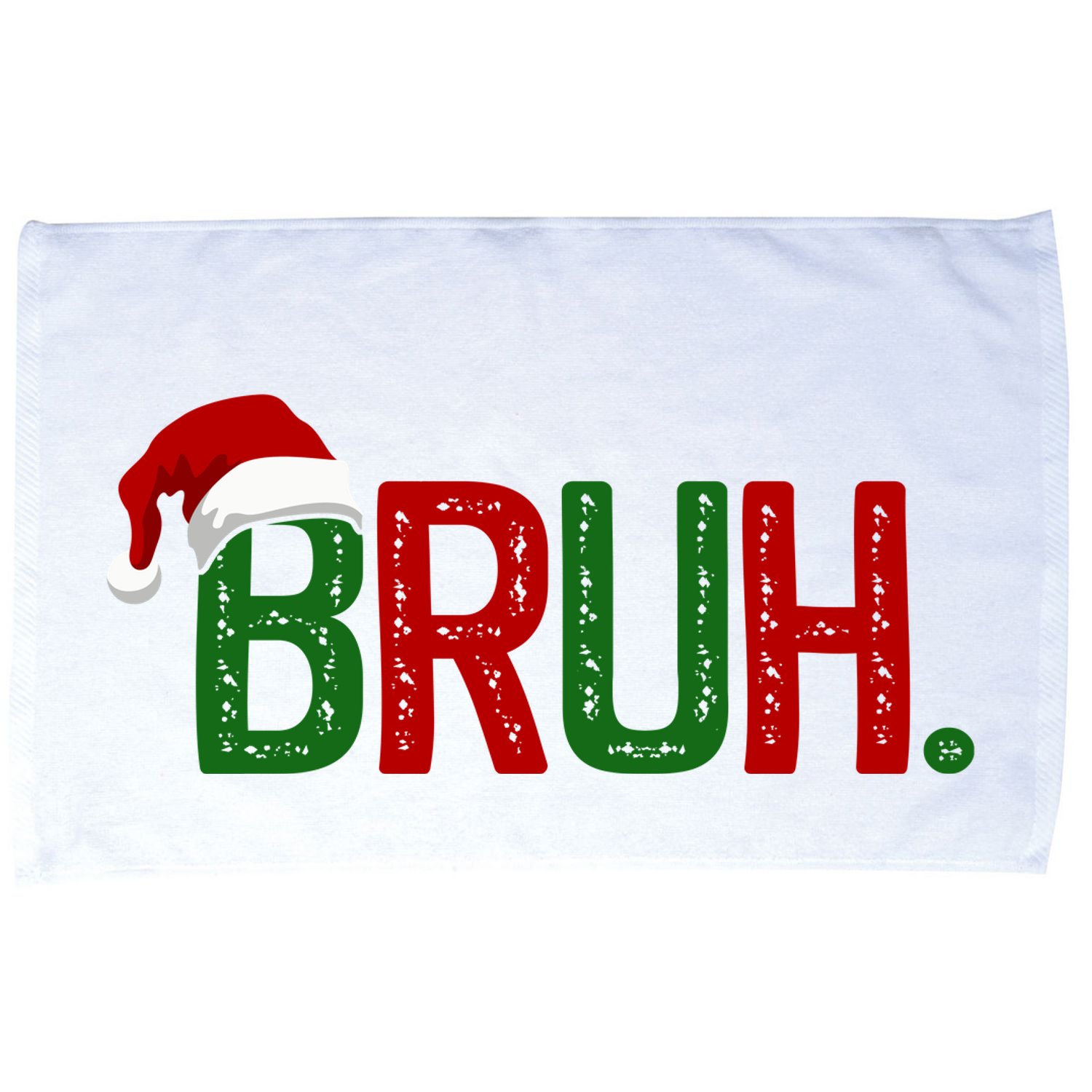 Bruh Funny Christmas Holiday Microfiber Hand Towel