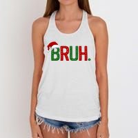 Bruh Funny Christmas Holiday Women's Knotted Racerback Tank