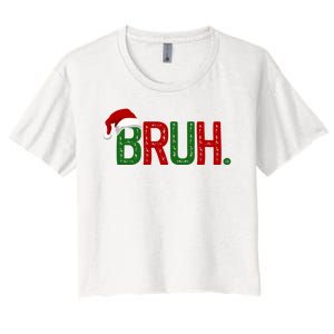 Bruh Funny Christmas Holiday Women's Crop Top Tee