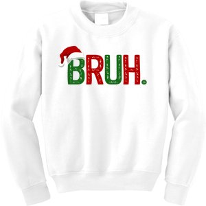 Bruh Funny Christmas Holiday Kids Sweatshirt