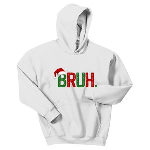 Bruh Funny Christmas Holiday Kids Hoodie