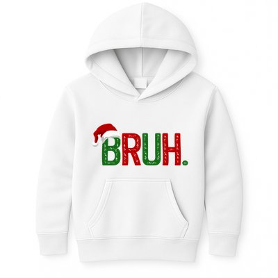 Bruh Funny Christmas Holiday Kids Hoodie