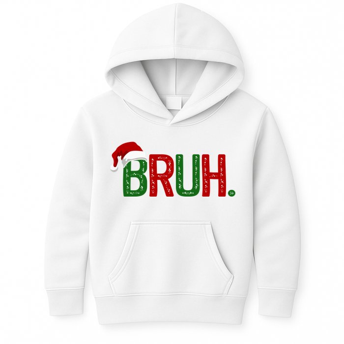 Bruh Funny Christmas Holiday Kids Hoodie