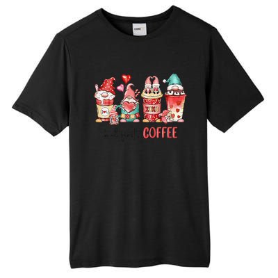 But First Coffee Gnomes Happy Valentines Day Coffee Lovers Tall Fusion ChromaSoft Performance T-Shirt