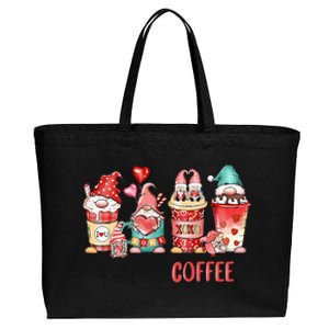 But First Coffee Gnomes Happy Valentines Day Coffee Lovers Cotton Canvas Jumbo Tote