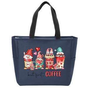 But First Coffee Gnomes Happy Valentines Day Coffee Lovers Zip Tote Bag