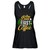 But First Coffee Graphic Ladies Essential Flowy Tank