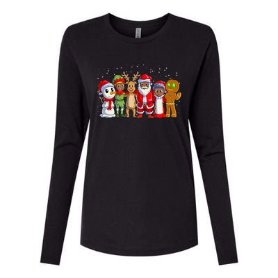 Black Family Christmas Afro African American Santa Xmas Womens Cotton Relaxed Long Sleeve T-Shirt