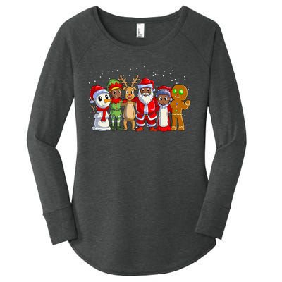 Black Family Christmas Afro African American Santa Xmas Women's Perfect Tri Tunic Long Sleeve Shirt