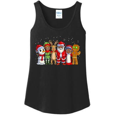 Black Family Christmas Afro African American Santa Xmas Ladies Essential Tank