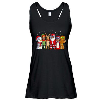 Black Family Christmas Afro African American Santa Xmas Ladies Essential Flowy Tank