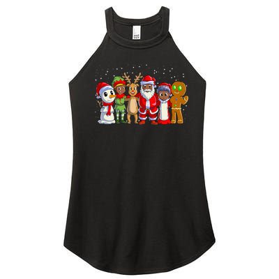 Black Family Christmas Afro African American Santa Xmas Women’s Perfect Tri Rocker Tank