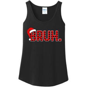 Bruh Funny Christmas Plaid Xmas Pajamas Gift Ladies Essential Tank