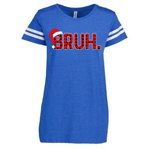 Bruh Funny Christmas Plaid Xmas Pajamas Gift Enza Ladies Jersey Football T-Shirt