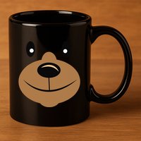 BEAR FACE Costume Halloweens Outfit 11oz C Handle Ceramic Mug