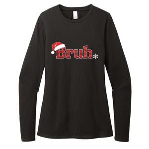 Bruh Funny Christmas Plaid Xmas Pajamas Womens CVC Long Sleeve Shirt