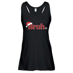 Bruh Funny Christmas Plaid Xmas Pajamas Ladies Essential Flowy Tank